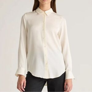 QUINCE Washable Stretch Silk Blouse SZ S